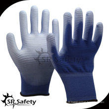 SRSAFETY coton coloré liner pu gant main / gants de sécurité